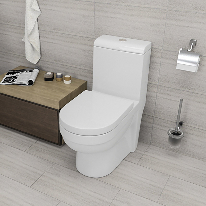One Piece Bathroom Ceramic Watermark Toilet with Flush Valve